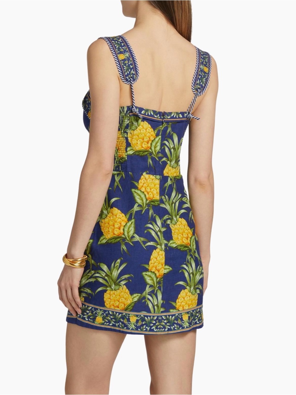 FARM Rio Navy Blue Mini Dress with Yellow Pineapple Print - Picture 3 of 6